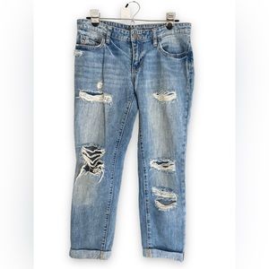 GAP sexy boyfriend fit jeans size 4/27 distressed denim